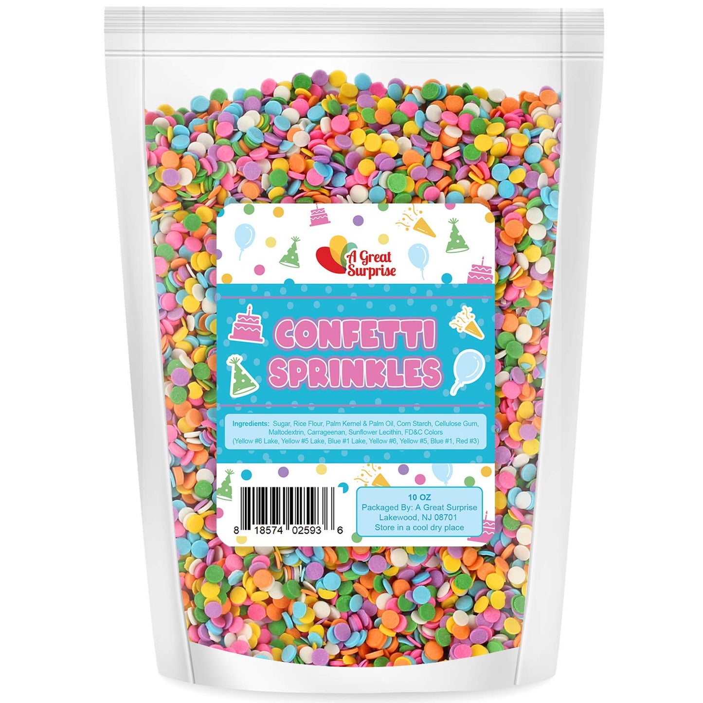 Pastel Confetti Sprinkles - Mother's Day Sprinkle Confetti - 10 ounces - Candy Toppings for Cupcakes - Cake Decorations - Ice Cream Toppings