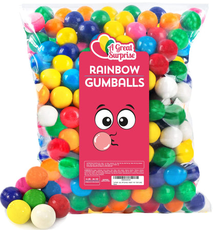 Gumballs 1 Inch - 4 Pounds - Gumball Machine Refills - Rainbow Fruit Flavors - Gum Balls Assorted Colors - Bulk Candy - Apx. 240 Assorted Gumballs