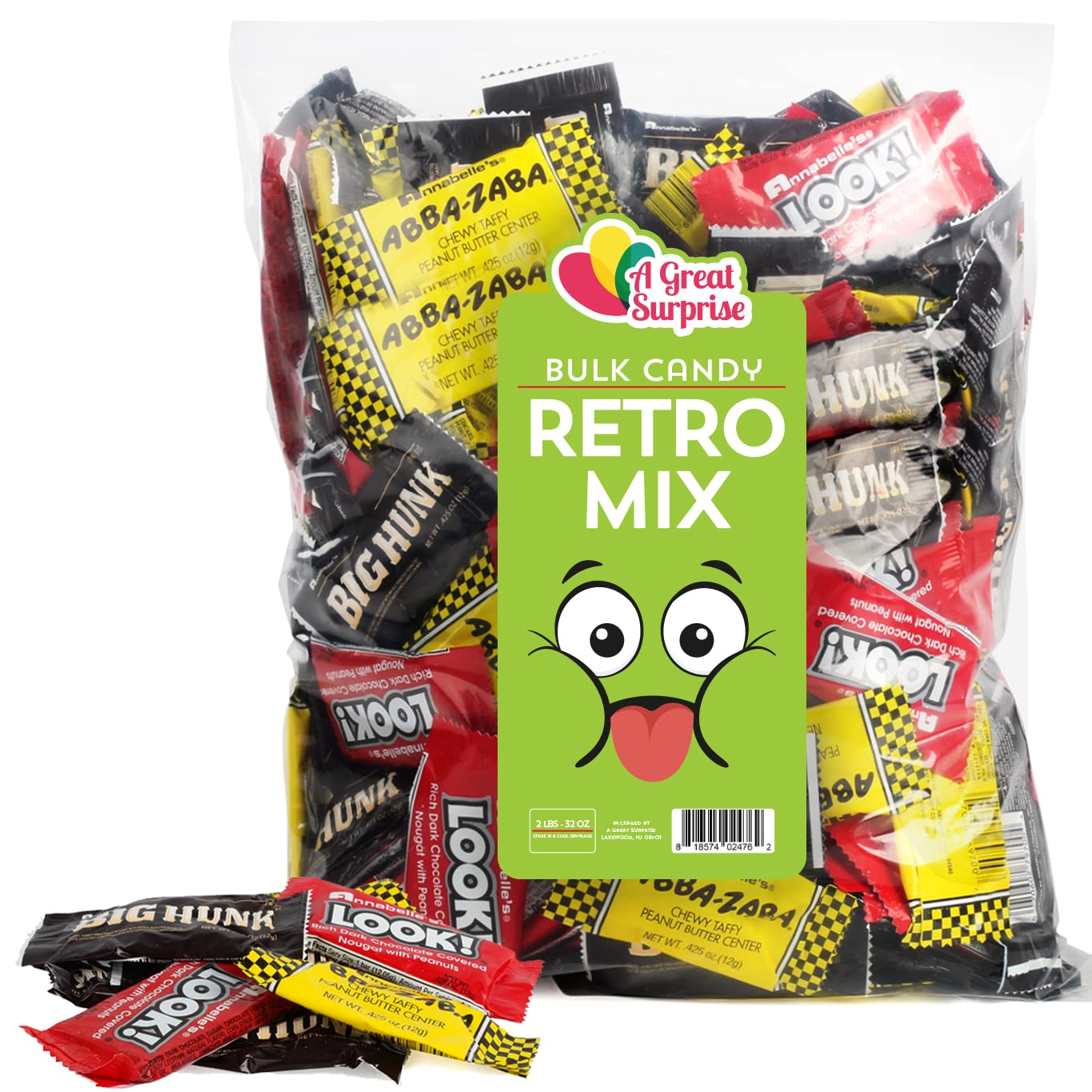 Big Hunk, Abba Zabba, and Look Mini Bars - Annabelle Candy Mix - Easter Chocolate Peanut Candies - Vintage, Retro Sweets - Bulk Candy - 2 LB