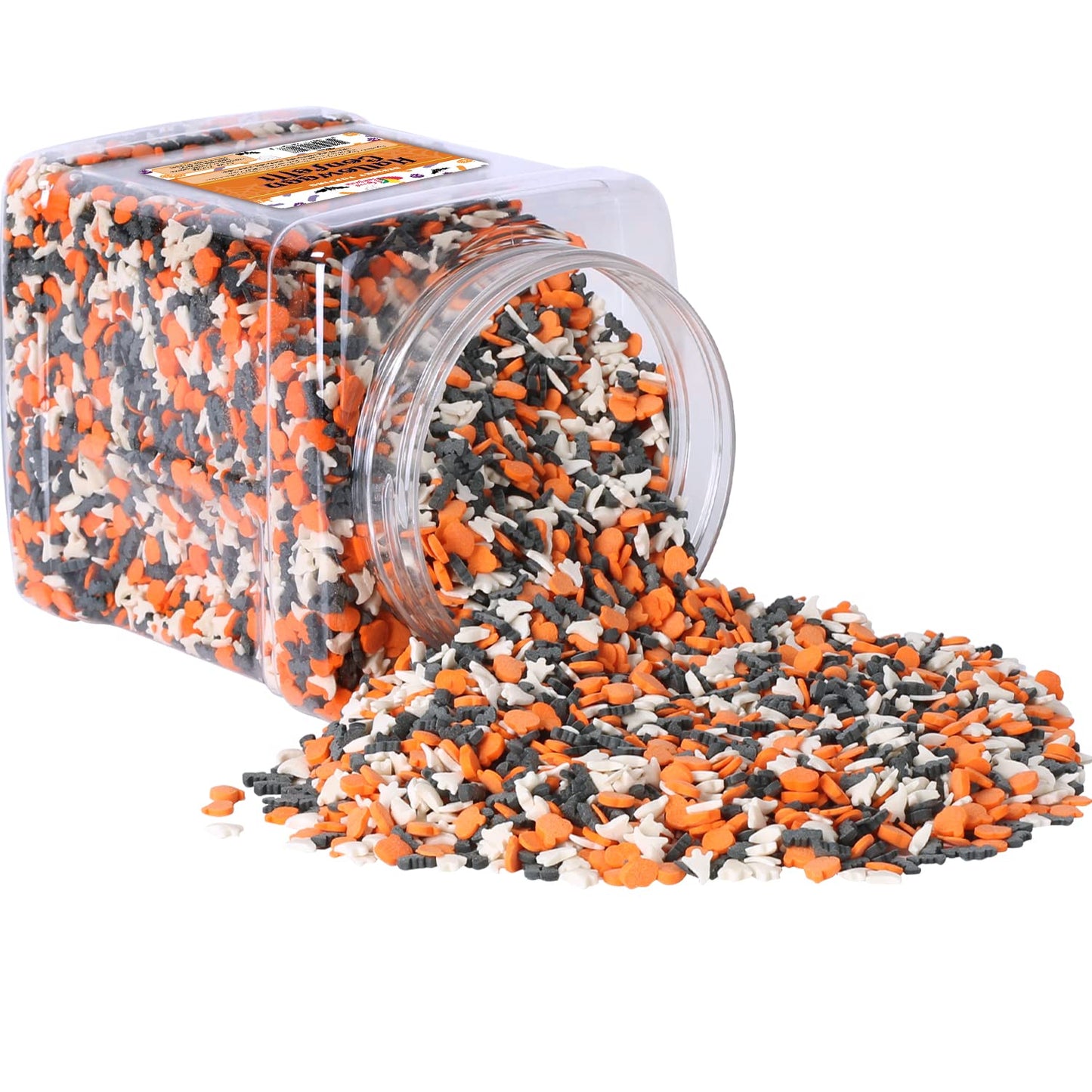 Halloween Confetti Sprinkles Bulk - 1.7 LB - Bat, Pumpkin & Ghosts Sprinkles - Spooky Toppings - Great for Cookies, Cupcakes, Fall