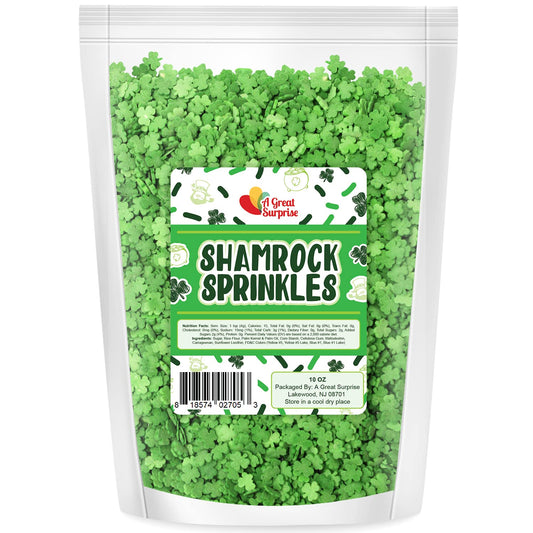 Shamrock Confetti Sprinkles - Saint Patrick's Day Sprinkles - 10 oz - Shamrock Quins - Bulk Toppings- Candy Quins for Cupcakes, Cookies, Ice Cream