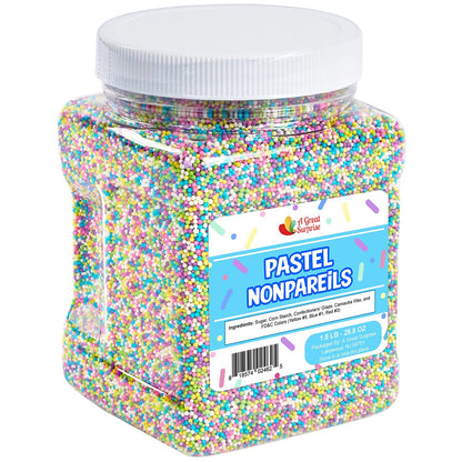 Pastel Nonpareils - Pastel Sprinkles - 1.8 Pound - Mothers Day Sprinkles - Spring Mix - Decorating Topping - Summer Mix - Bulk Sprinkles