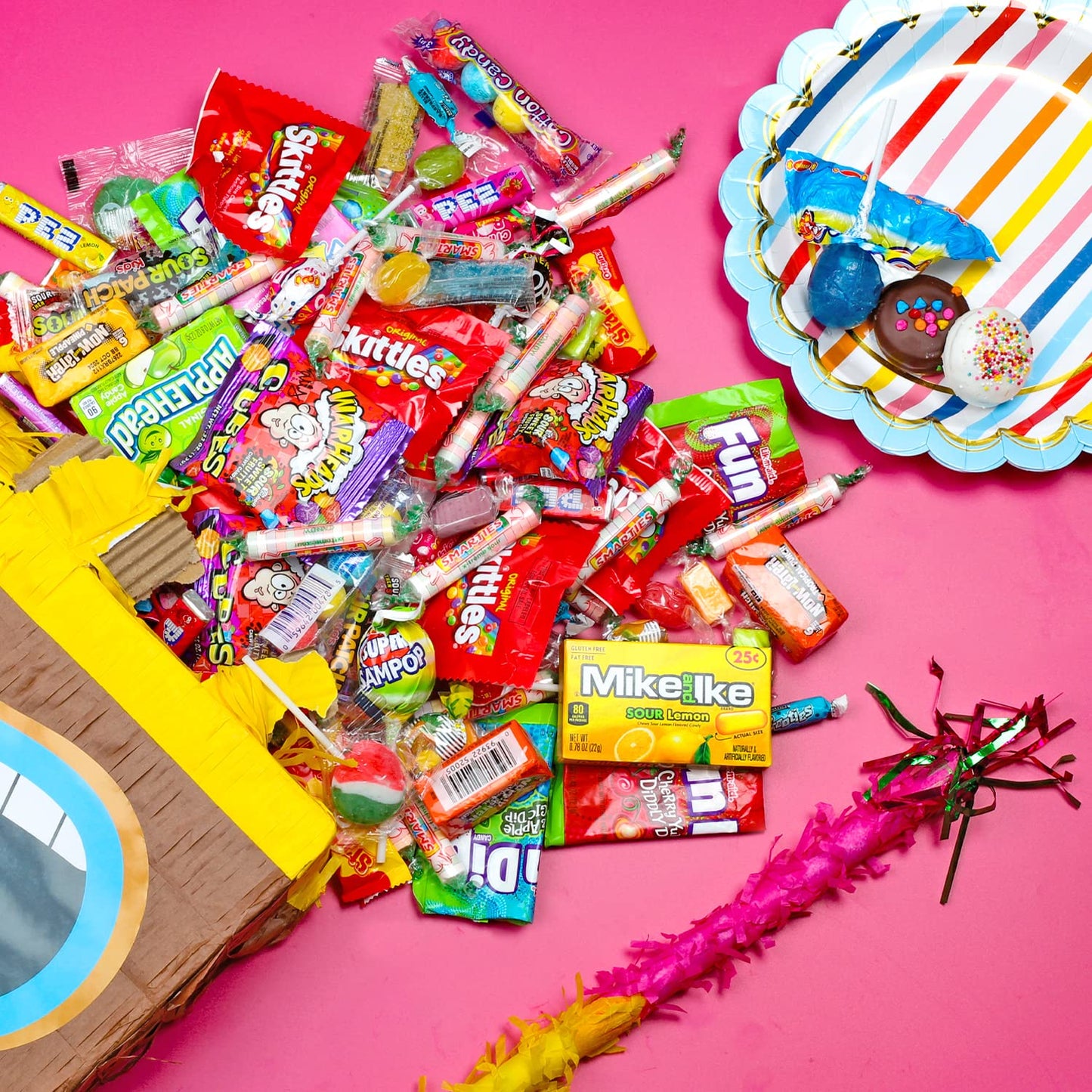 Assorted Candy Party Mix, 2 LB Bulk Bag - Candies for Kids - Pinata Candies Bulk - Candy for Swag Bags- Fun Size Skittles, Top Box Pop Taffy Pops, Fun Dip, and Much More!