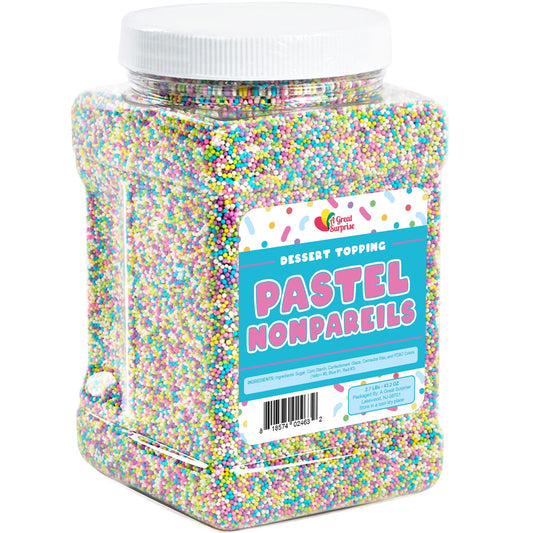 Pastel Nonpareils - Spring Sprinkles - Bulk Sprinkles - Decorating Topping - Summer Mix - 2.7 Pound