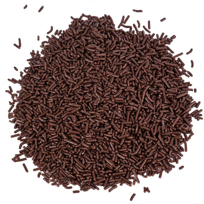 Chocolate Sprinkles - Bulk 2.2 LB Resealable Container - Ice Cream Jimmies - Brown Sprinkle Dessert Toppings for Baking, Cookies, Cupcakes and More