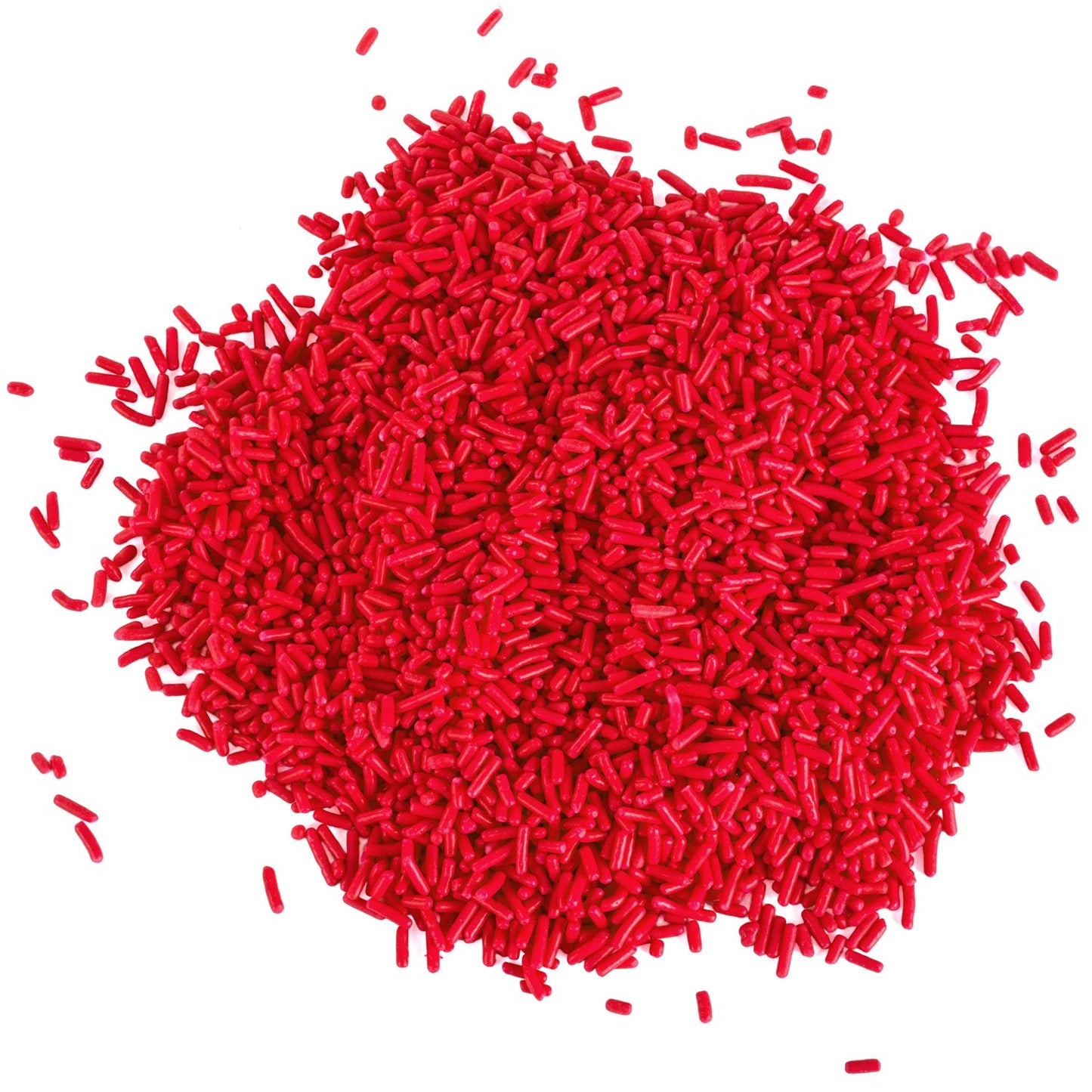 Red Sprinkles - Red Jimmies for Cookie Decorating - Red Sprinkles Bulk in Resealable Container - Red Sprinkles Jimmies - Bulk Candy - 1.6 Pounds