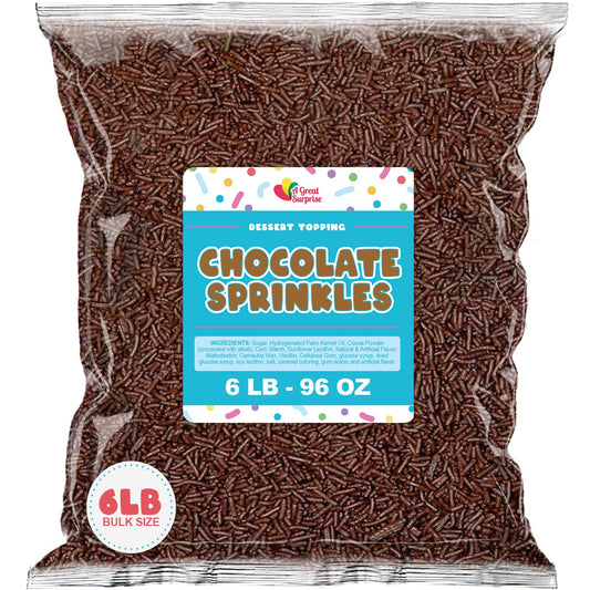 100% Natural Rainbow Sprinkles - 6 LB Bulk Jimmies - Dye Free, Vegan, Non-GMO Sprinkles for Dessert Toppings