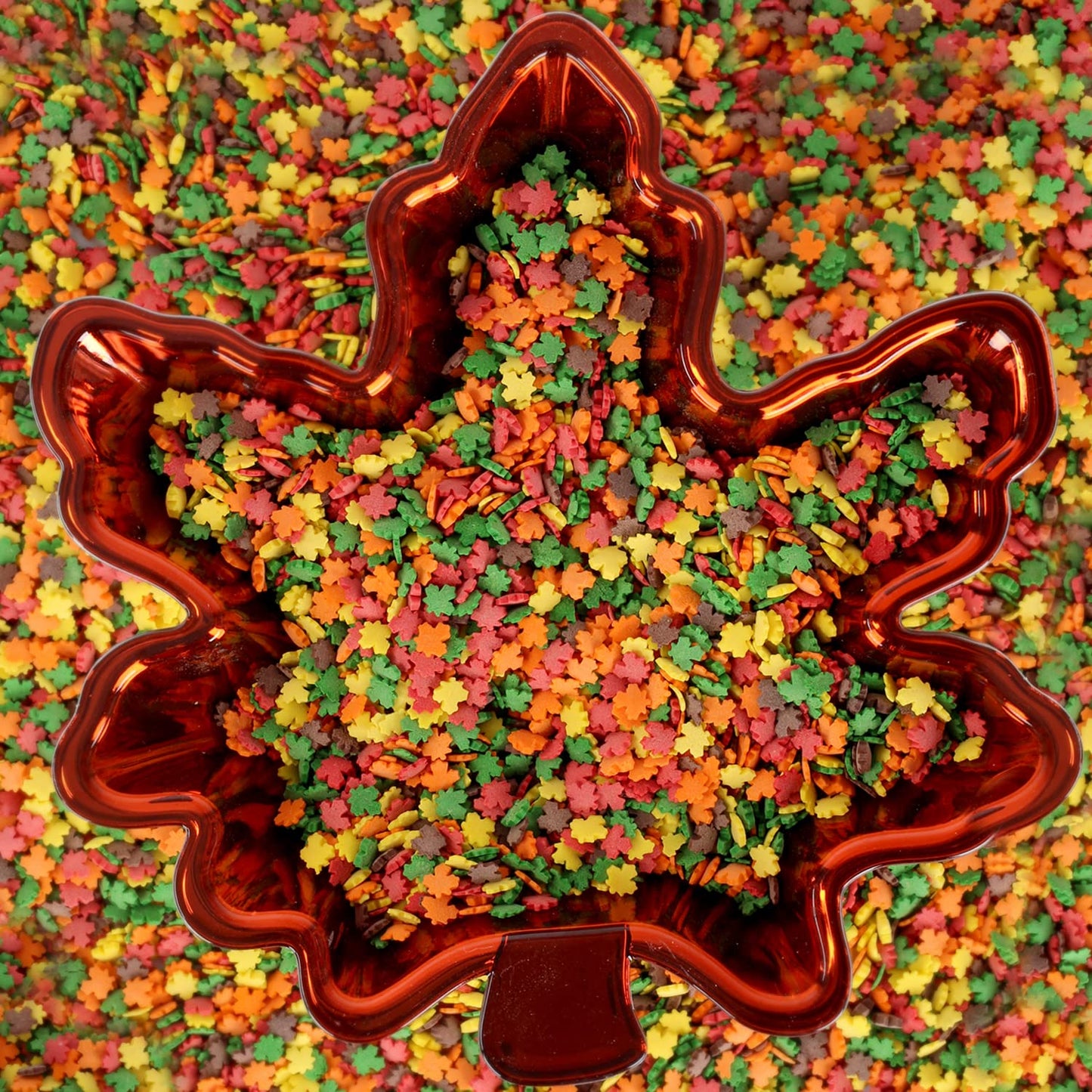 Autumn Leaf Confetti Sprinkles - 10 oz Bulk - Thanksgiving Jimmies - Fall Leaves for Cake Cupcake Cookie Decorating - Harvest Decorating - Dessert Topping