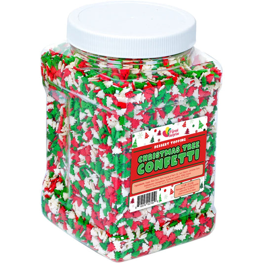 Christmas Sprinkles Bulk - 1.7 LB - Christmas Tree Sprinkles - Red, Green & White Confetti for Dessert Decorating - Holiday Toppings for Gingerbread, Cupcakes, Cookies, Cake Pops