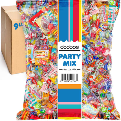 Bulk Candy Mix - Pinata Candy - 9 LB - Parade Candy Variety - Giant Bag Assorted Classic Candy - Individually Wrapped Candies - Fun Size Candy Assortment