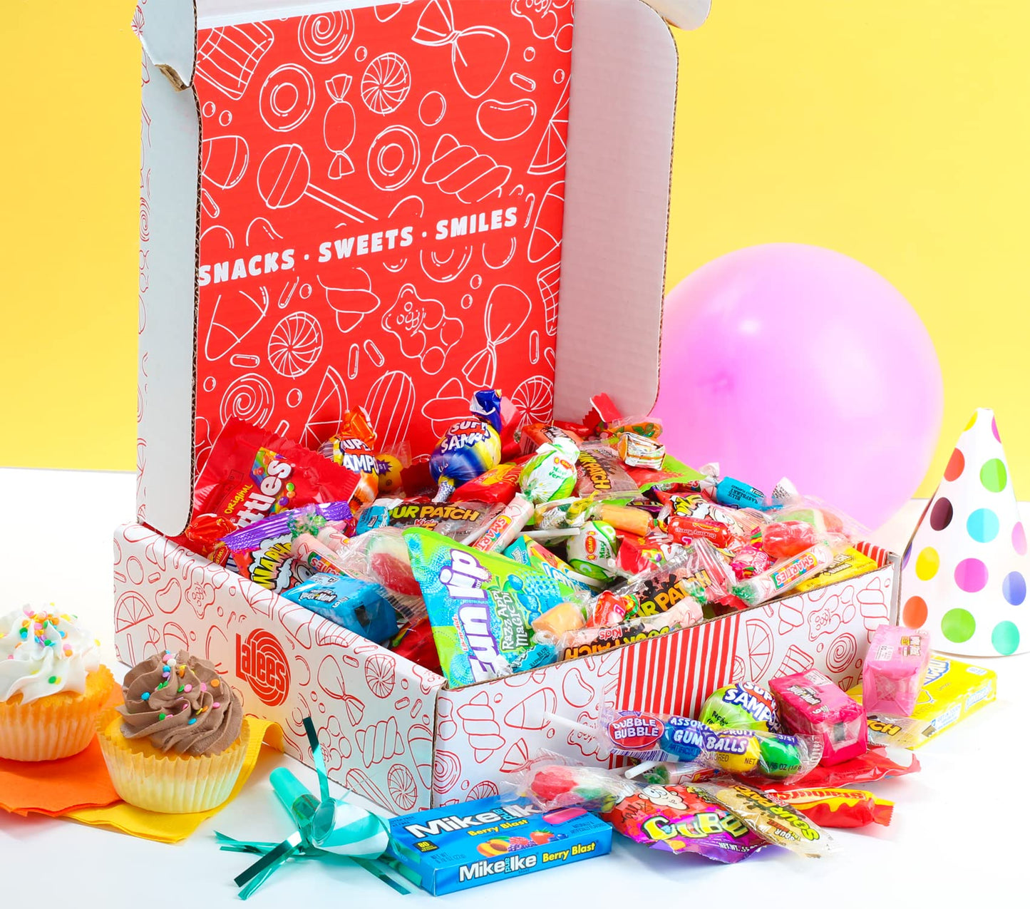 Lalees Candy Gift Box - 3 Pounds - Candy Gift Basket - Care Package for Kids/Adults - Candy Cravebox - College, Birthdays, Camp